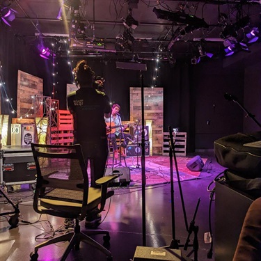 Bryce Menchaca musical performance in Denver Community Media main studio for Denver Sessions